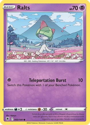Ralts 60/189 - SWSH10 Astral Radiance Reverse Holofoil-1
