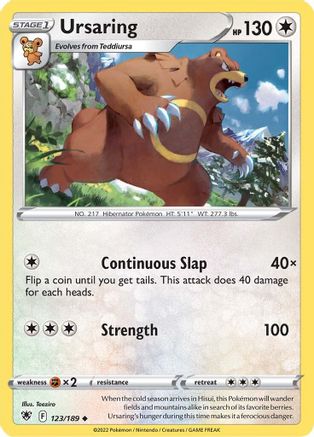 Ursaring 123/189 - SWSH10 Astral Radiance Reverse Holofoil