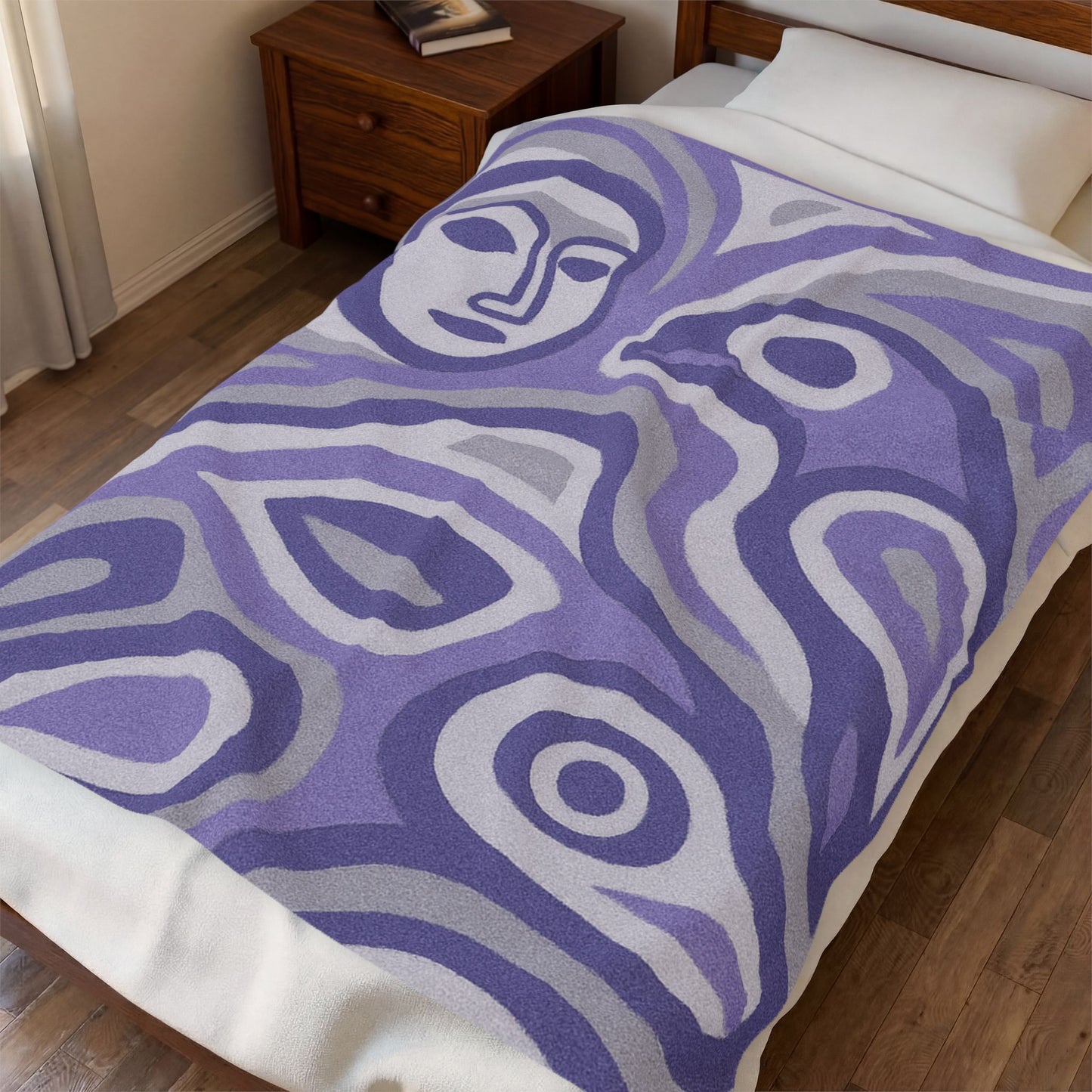 Inuit Design Abstract Velveteen Throw Blanket