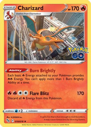 Charizard 10/78 - Pokemon GO Reverse Holofoil-1