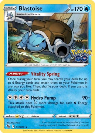 Blastoise 17/78 - Pokemon GO Reverse Holofoil