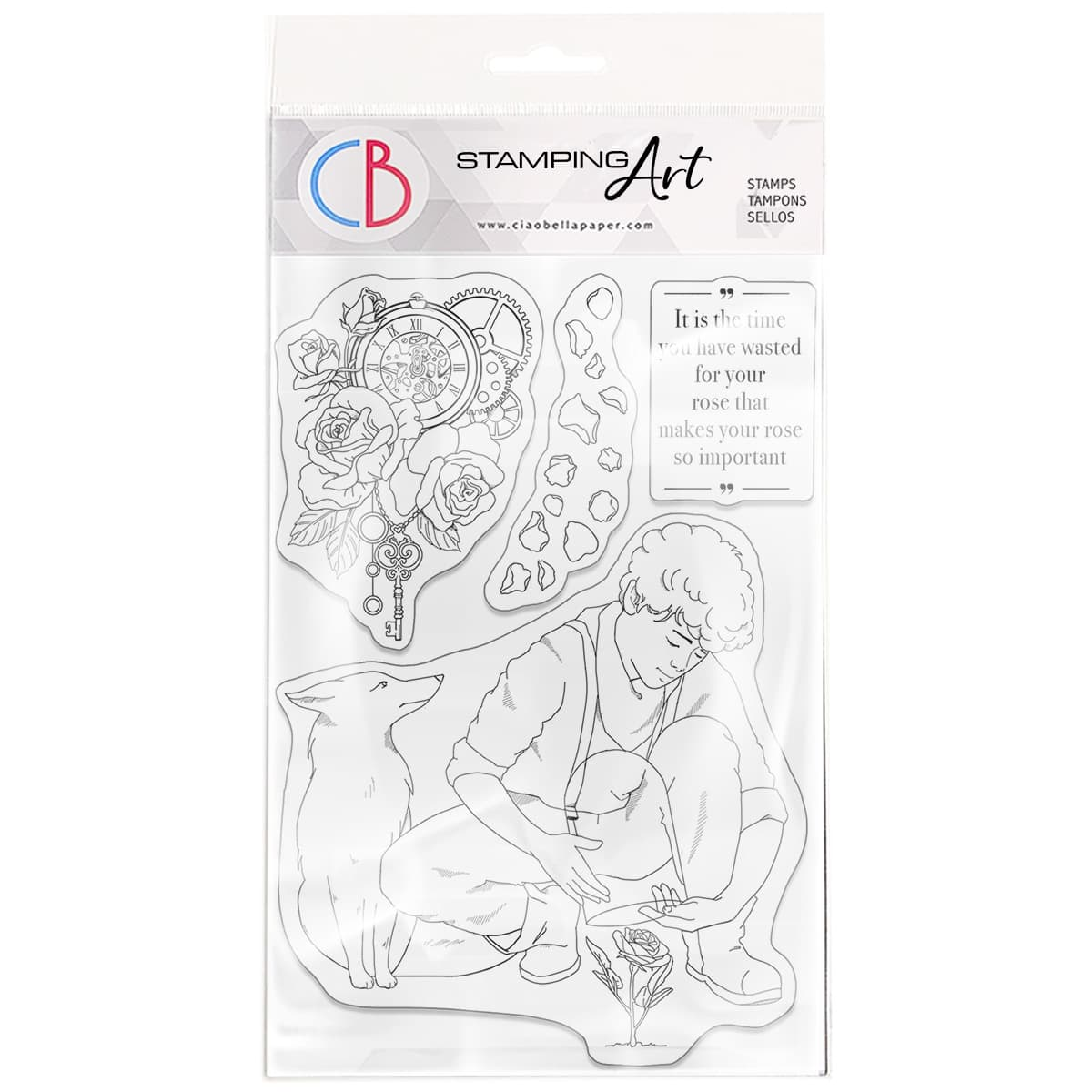 Ciao Bella Clear Stamp Set 4"x6" The Rose-1