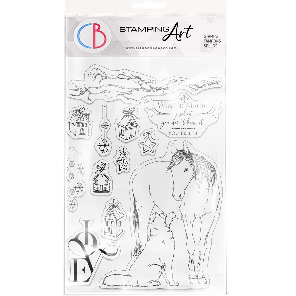 Ciao Bella Clear Stamp Set 6"x8" Winter Magic-1