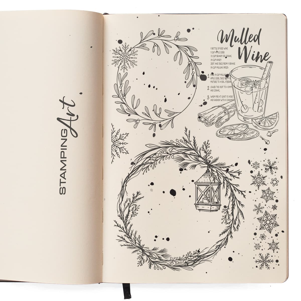 Ciao Bella Clear Stamp Set 6"x8" Wreaths & Mulled Wine-2