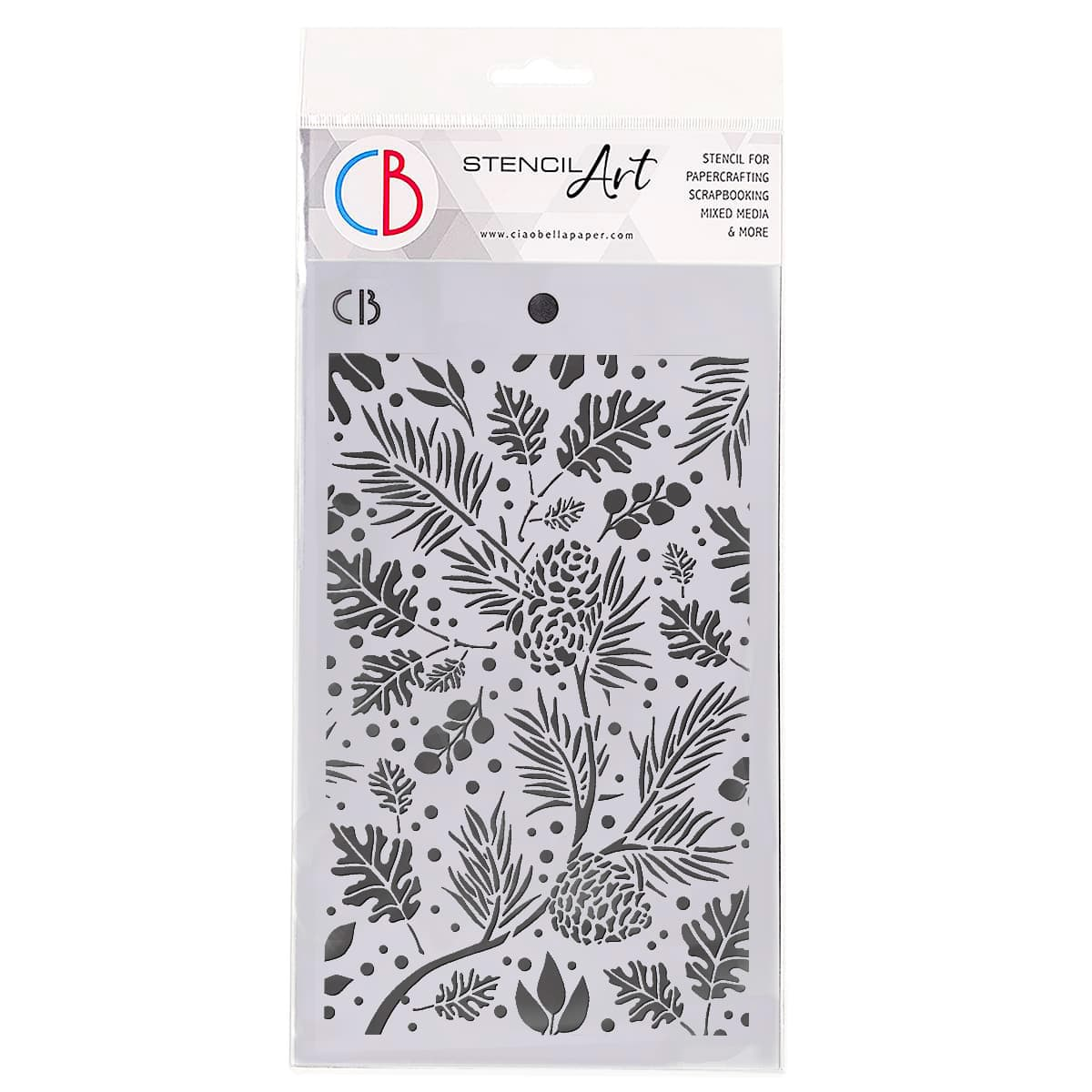 Ciao Bella Texture Stencil 5"x8" Autumn Leaves-1