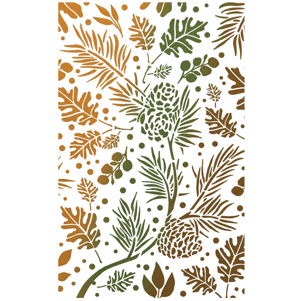 Ciao Bella Texture Stencil 5"x8" Autumn Leaves-3
