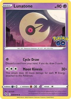 Lunatone 34/78 - Pokemon GO Reverse Holofoil-1