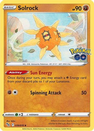 Solrock 39/78 - Pokemon GO-1