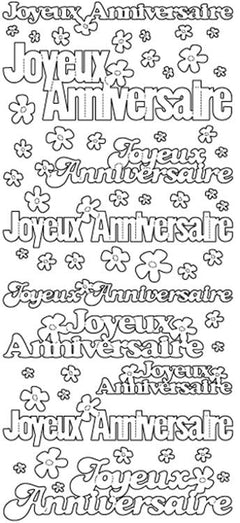 Peel-Off Stickers - Joyeux Anniversaire-1