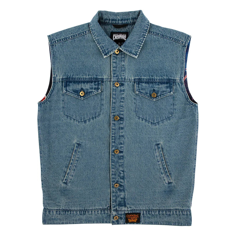 Creature x Cannibal Corpse Denim Vest - Light Denim-1
