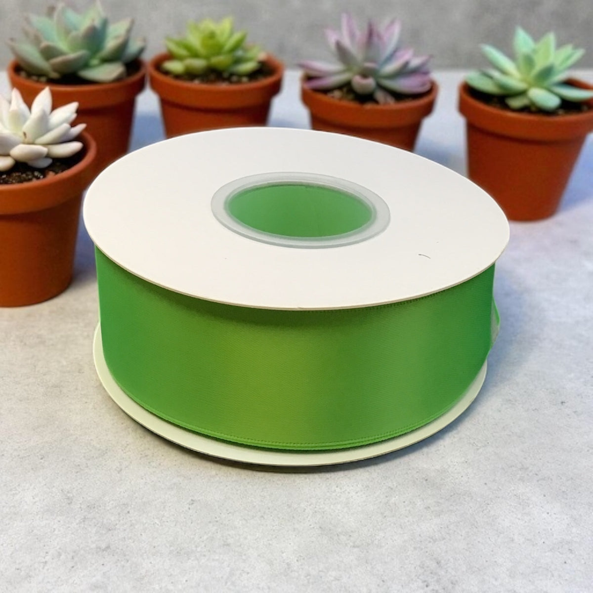 Satin Ribbon Double Face Light Green #549 -3.8 cm Wide-1