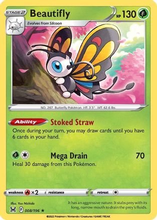 Beautifly 8/196 - SWSH11 Lost Origin Reverse Holofoil-1