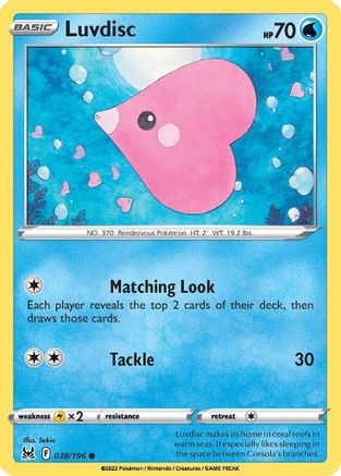 Luvdisc 38/196 - SWSH11 Lost Origin Reverse Holofoil-1