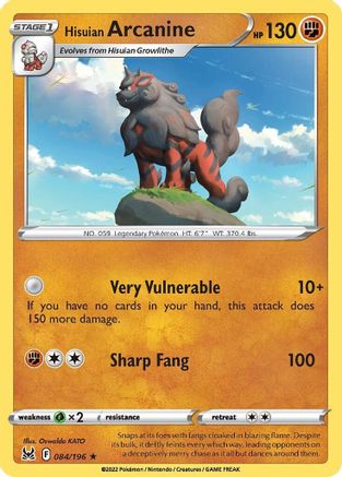 Hisuian Arcanine 84/196 - SWSH11 Lost Origin-1