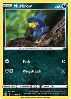 Murkrow 114/196 - SWSH11 Lost Origin Reverse Holofoil-1