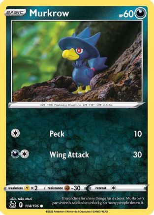 Murkrow 114/196 - SWSH11 Lost Origin Reverse Holofoil-1
