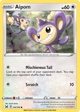 Aipom 144/196 - SWSH11 Lost Origin-1
