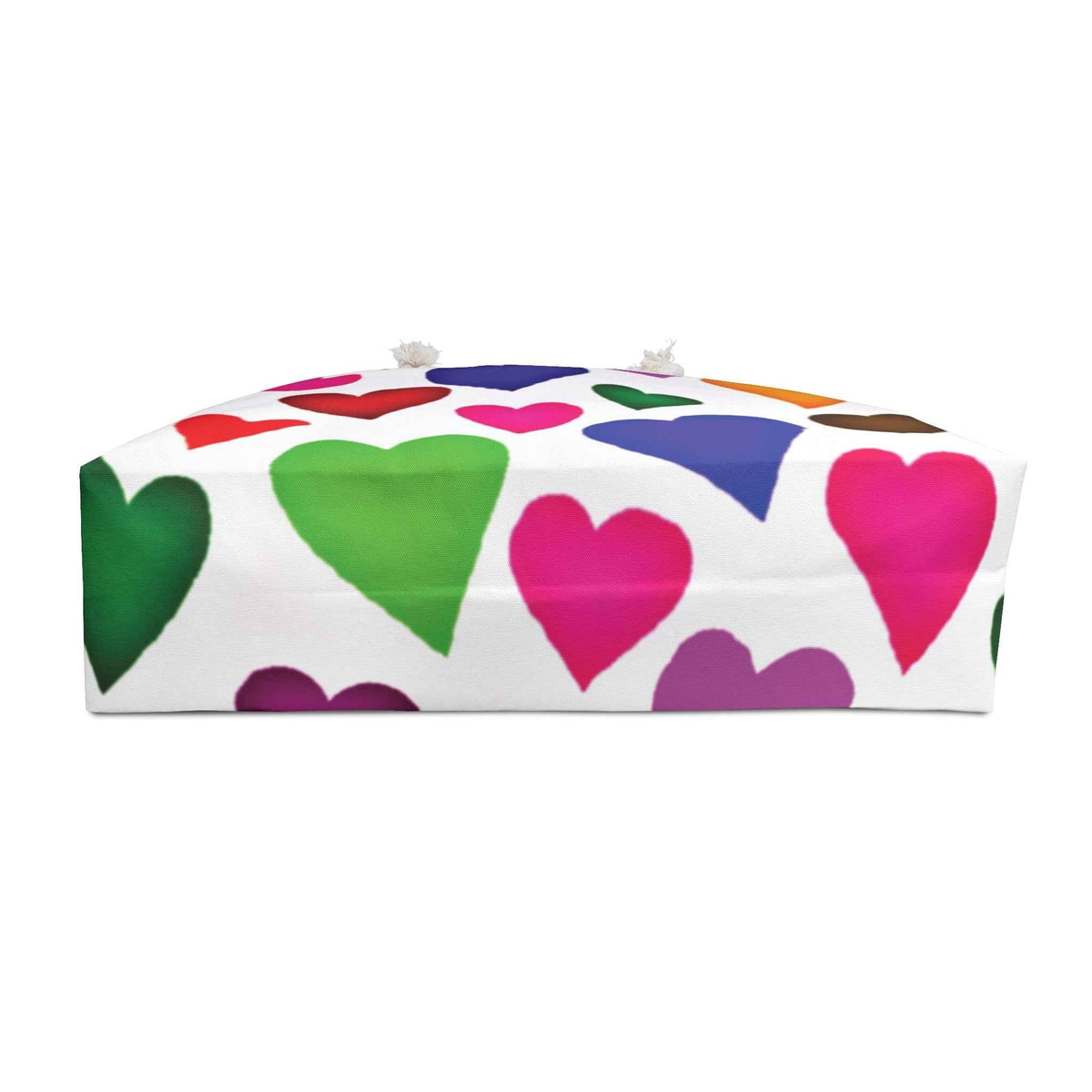 Colorful Heart Pattern Weekender Bag | Large Tote, Rainbow Hearts Travel Bag-6