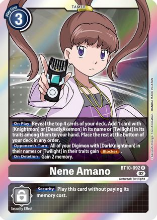 Nene Amano (BT10-092) - Xros Encounter Foil-1