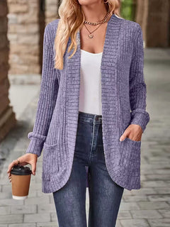 Women’s Relaxed-Fit Mid-Length Winter Coat with Pockets – Casual Autumn Outerwear Jacket-2