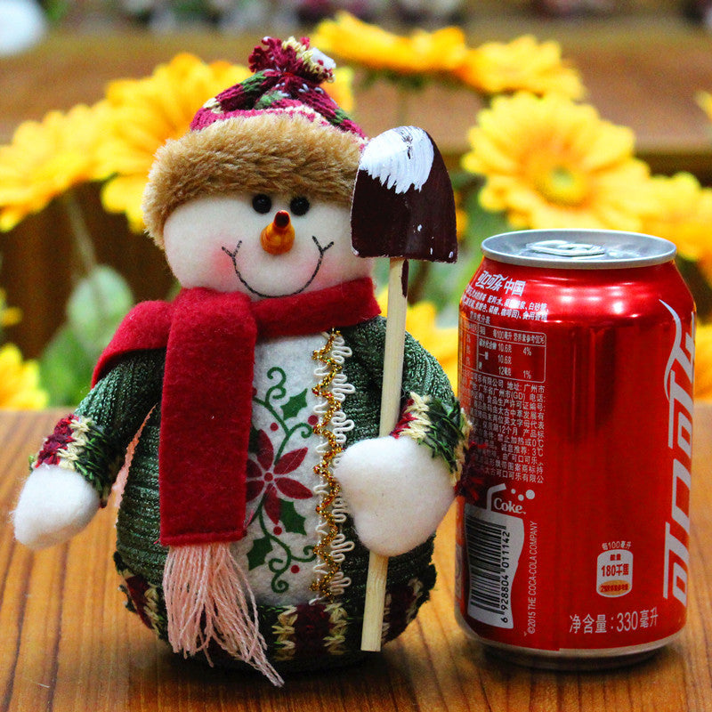 Christmas Elk Santa Snowman Figurines – Flannel Holiday Decorations, 18x13cm-7