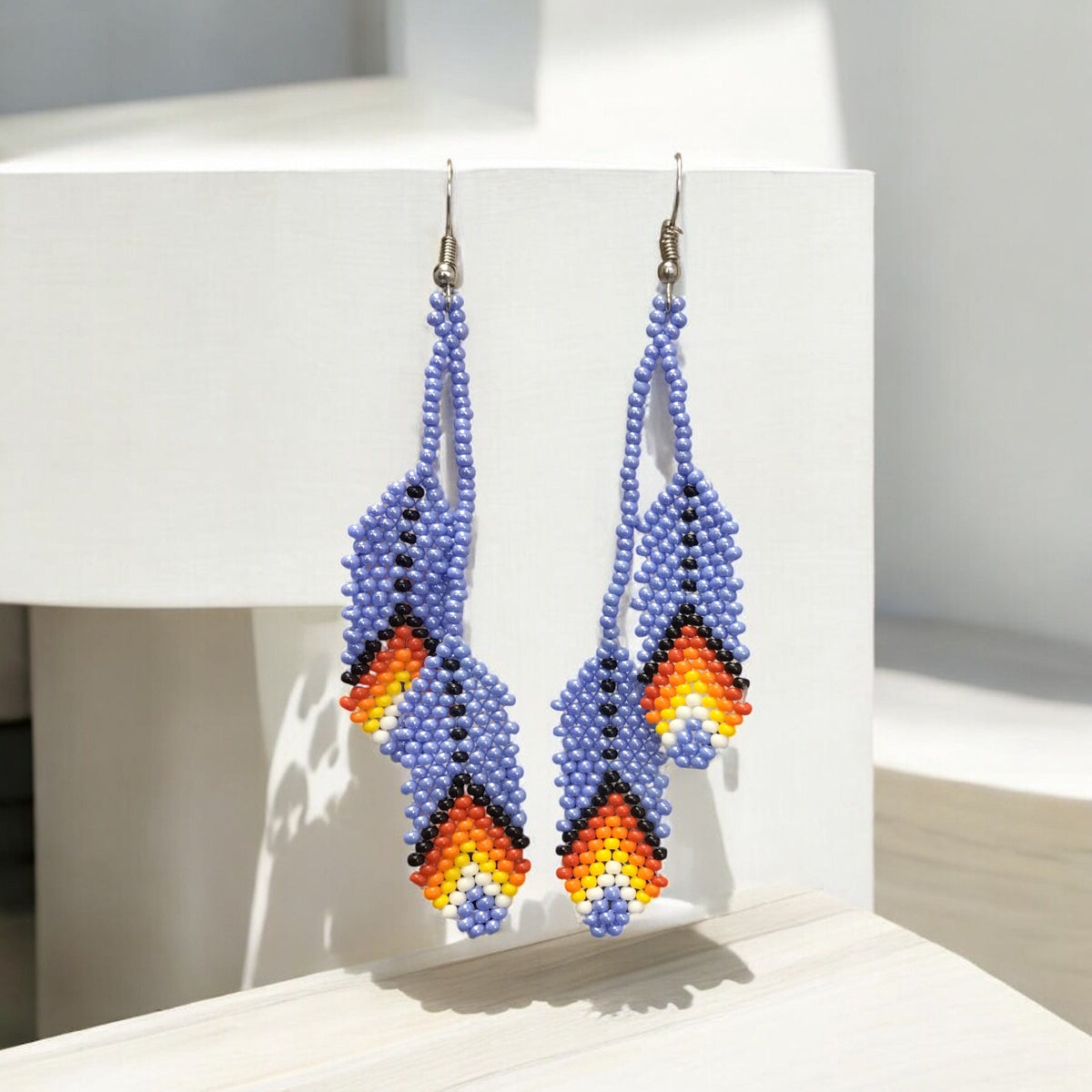 Lavender Feather Earrings-2