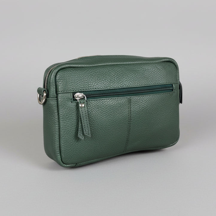 Greenwood Leather Mini Crossbody Bag. Premium Full-Grain Pebbled Leather Handbag-3