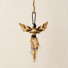 Golden and Brown Beaded Humming Bird-2