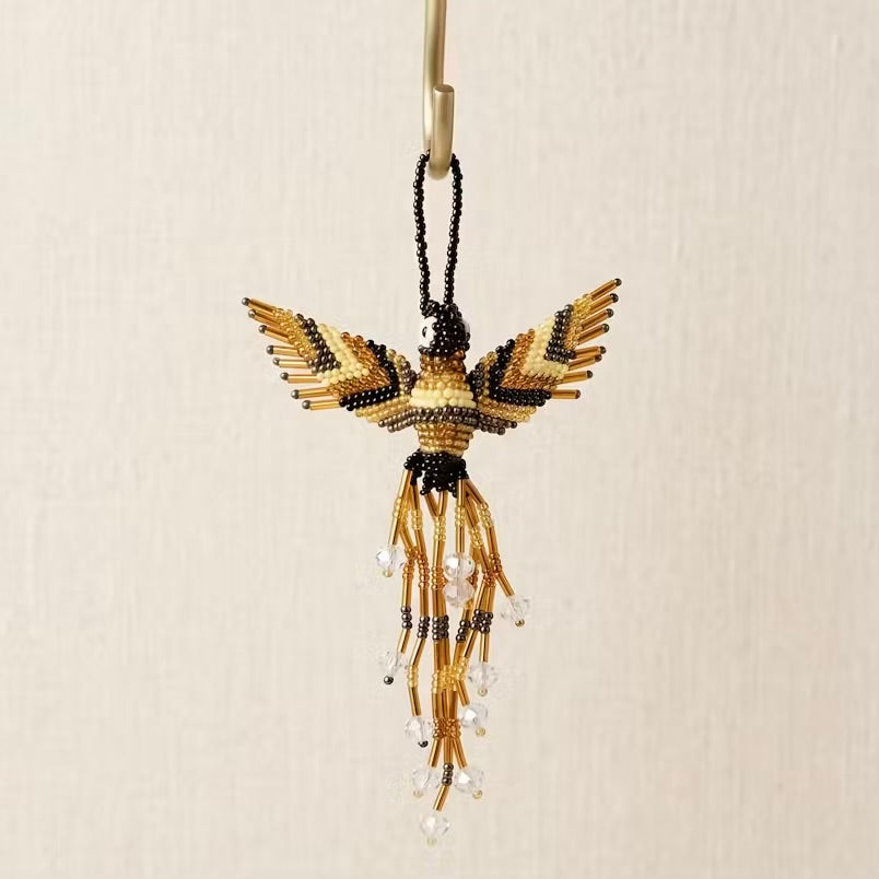 Golden and Brown Beaded Humming Bird-2