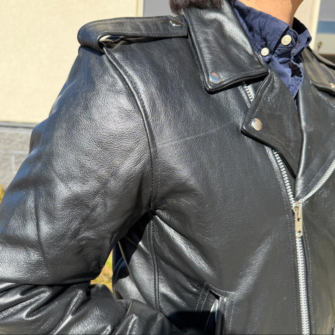 Open Road Men’s Buffalo Leather Biker Jacket with Removable Lining-6