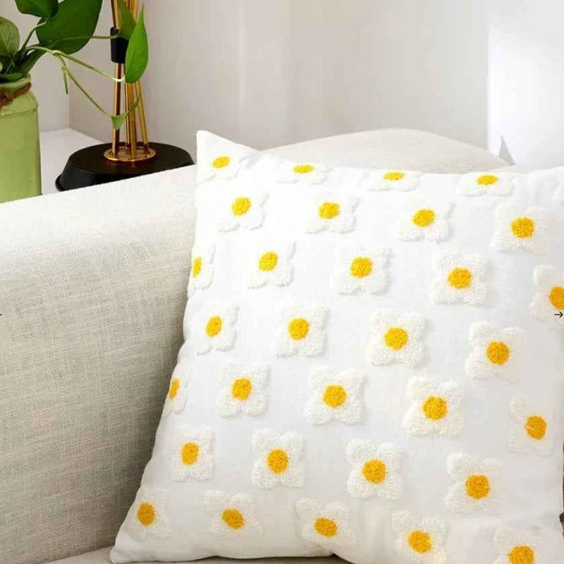 Decorative Floral Embroidered Pillow Cover-1