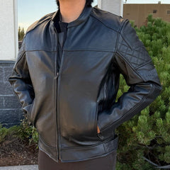 Unik International Men's Reflective Stripe Motorcycle Jacket-17