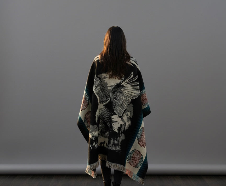 Eagle HandMade Wool Poncho-4