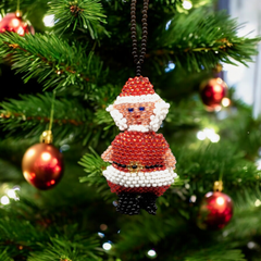 Santa Claus Beaded Christmas Ornament-2