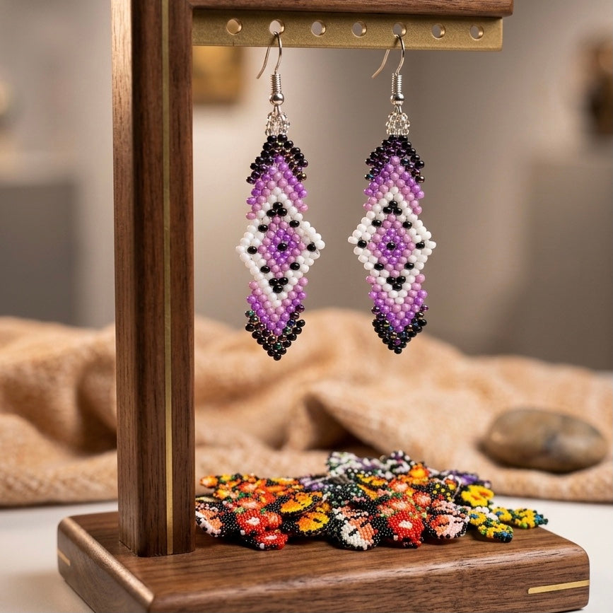 Soul Feather Earrings Purple-1