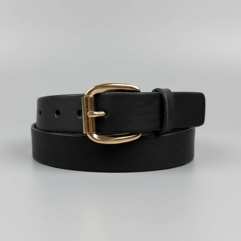 Keldon Women’s Italian Leather Belt with Rose Gold Roller Buckle-1