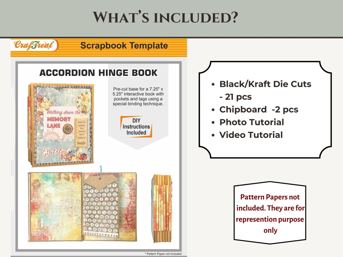 CrafTreat Scrapbook Blanks - Accordion Hinge Book DIY - Black-2