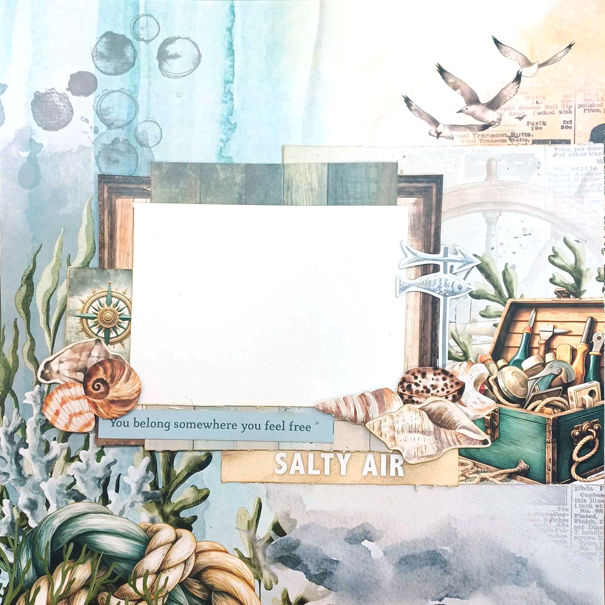 Colección de álbumes de recortes Maritime Tides de 12x12 de 3Quarter Designs-8