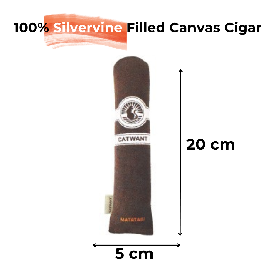 100% Catnip/Silvervine Filled Canvas Cigar-5