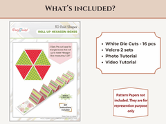 CrafTreat Scrapbook Hexagon Roll up - White 2pcs-6