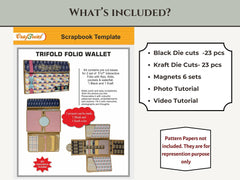 CrafTreat Scrapbook Blanks - TriFold Folio Wallet - Black & Kraft Color-2