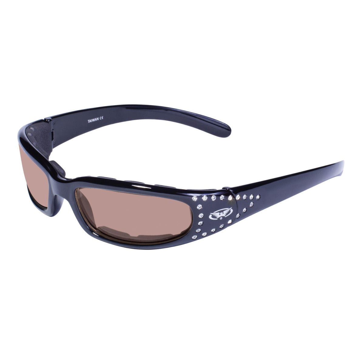 Global Vision Marilyn 3 Women’s Rhinestone Motorcycle Sunglasses. Padded Bling Riding Glasses-1