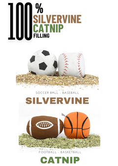 100% Silvervine/Catnip Filled Sport Ball Set - 4-Pack-3