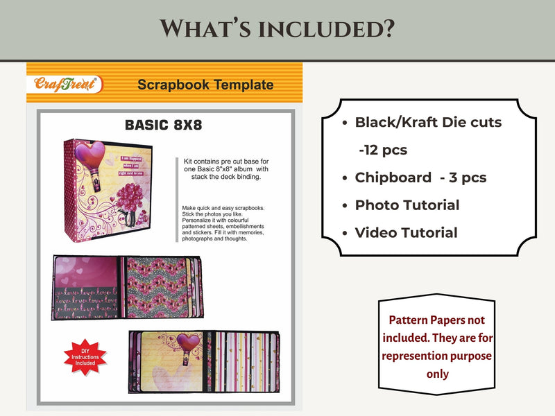 CrafTreat Scrapbook Blanks - Basic 8x8 - Kraft Color-2