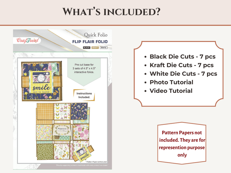 Craftreat Scrapbook Blank Quick Folio - Flip Flair Folio - Black, Kraft and White-7