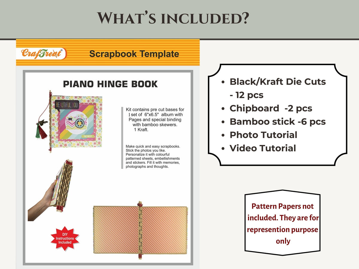 CrafTreat Scrapbook Blanks - Libro con encuadernación de bisagra de piano - Color negro-2