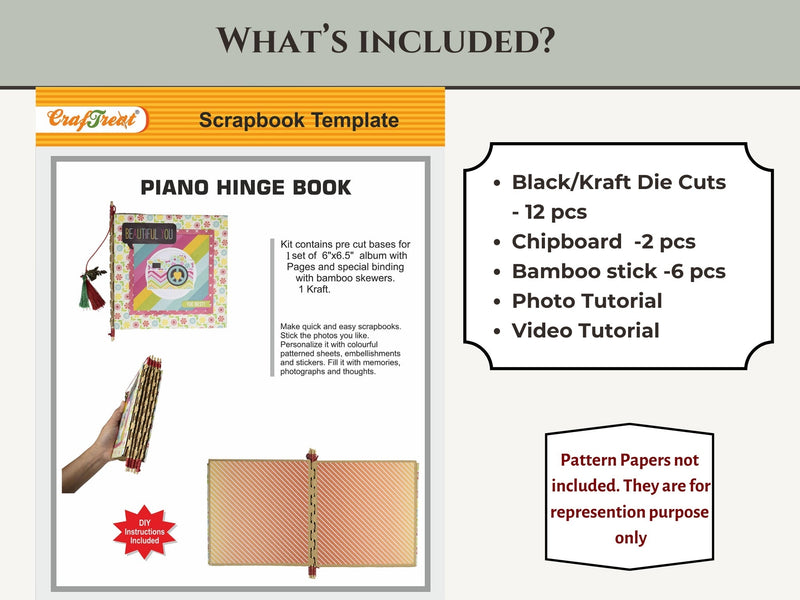 CrafTreat Scrapbook Blanks - Libro con encuadernación de bisagra de piano - Color negro-2