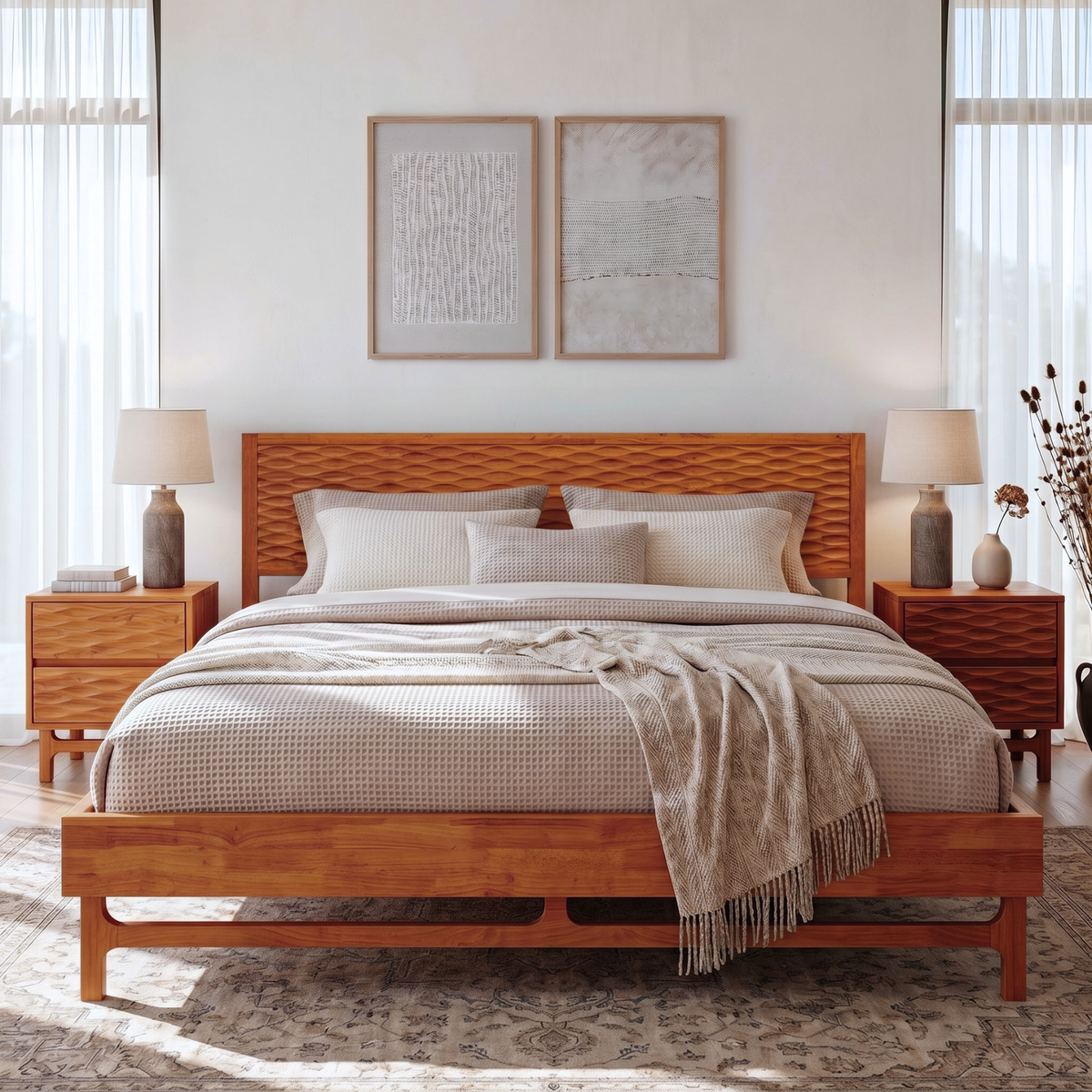 Elara Solid Wood Bed Frame-14