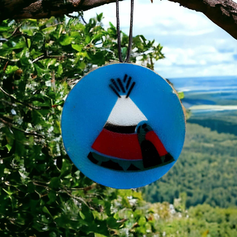 Interior Rear View Mirror Hanging (Drum) blue Tipi-1