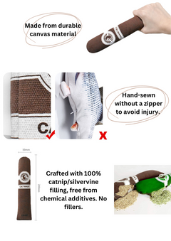 100% Catnip/Silvervine Filled Canvas Cigar-2